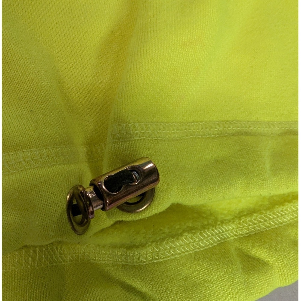 KITH x P.E NATION Cropped Sweatshirt Neon Lime Yellow Logo XS Athleisure Kithmas - Picture 6 of 13